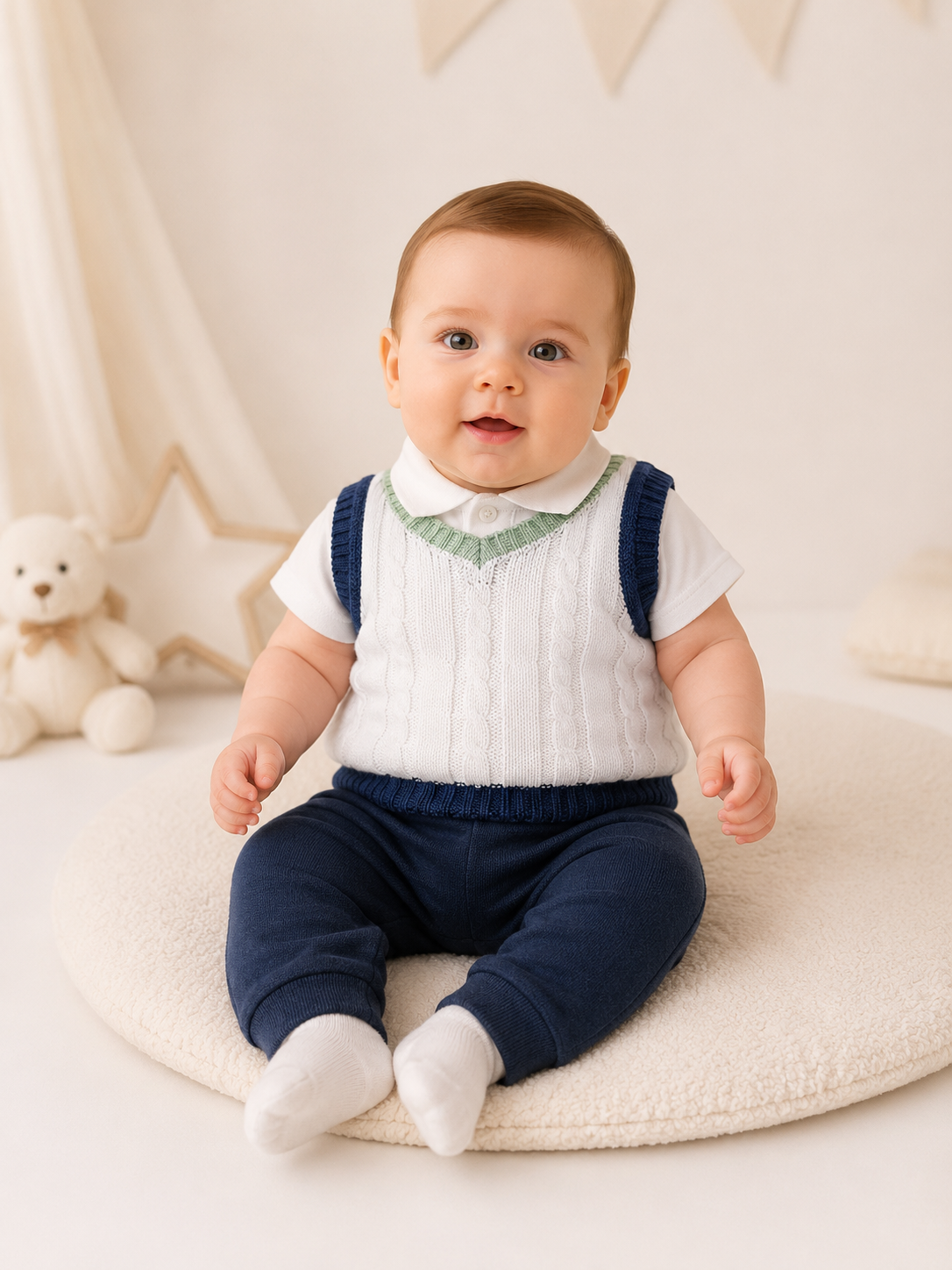 Gilet rombi blue