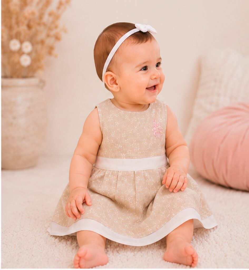 Abito beige bambina made in italy