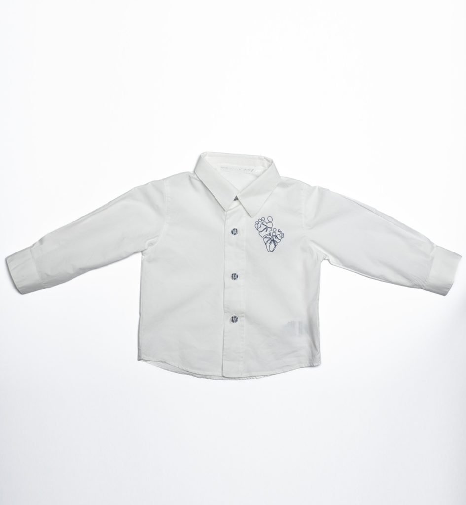 Camicia bianca bottoni a righe