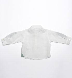 Camicia bianca risvolto verde