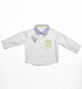 Camicia bianca taschino verde