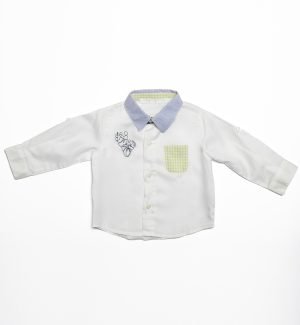 Camicia bianca taschino verde