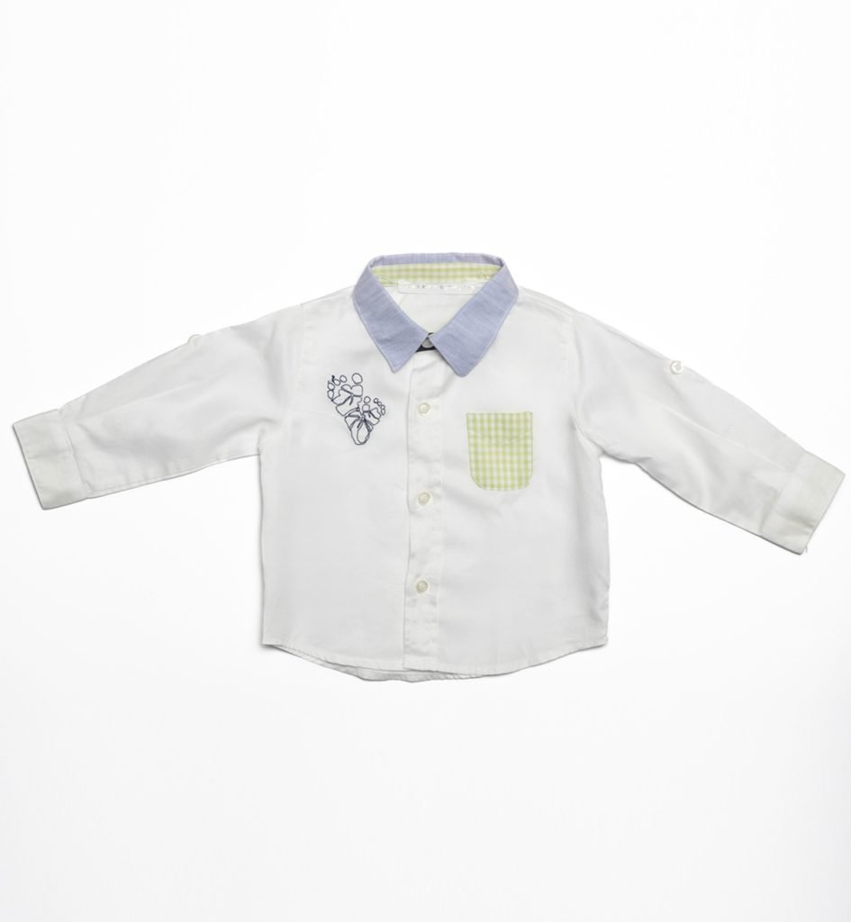 Camicia bianca taschino verde
