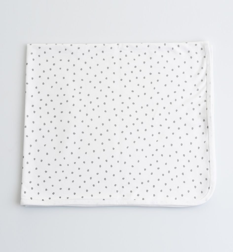 Copertina bianca pois grigio chiaro