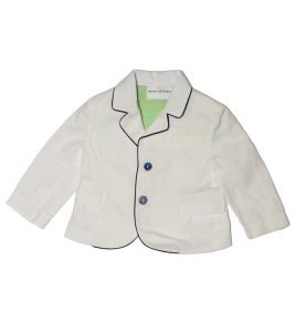 Giacca bianca rifiniture blue