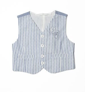 Gilet a righe cielo