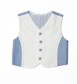 Gilet bianco azzurro