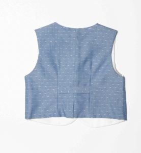 Gilet bianco e azzurro