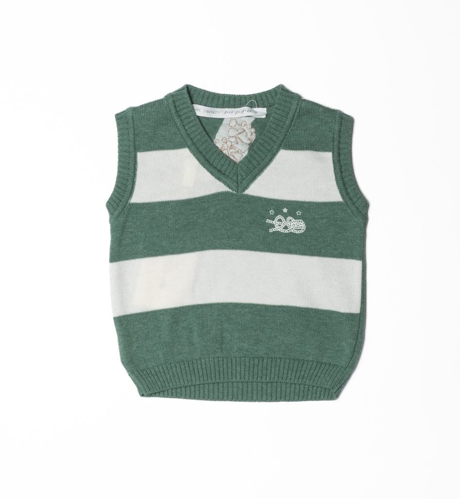 Gilet bianco e verde