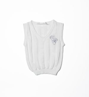 Gilet bianco effetto coste