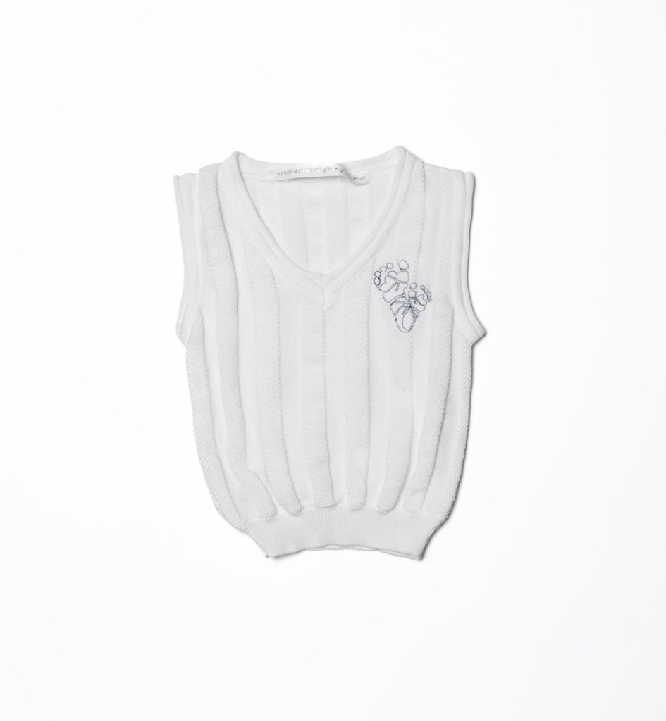 Gilet bianco effetto coste