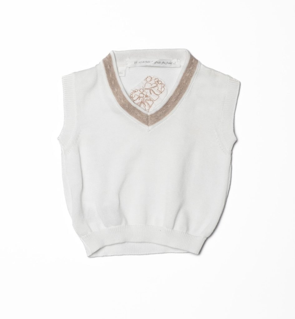 Gilet bianco rif beige (2)