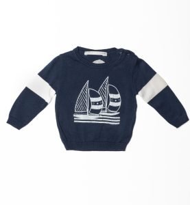 Girocollo bianco e blue
