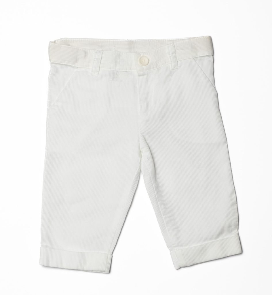Pantaloni a righine bianchi