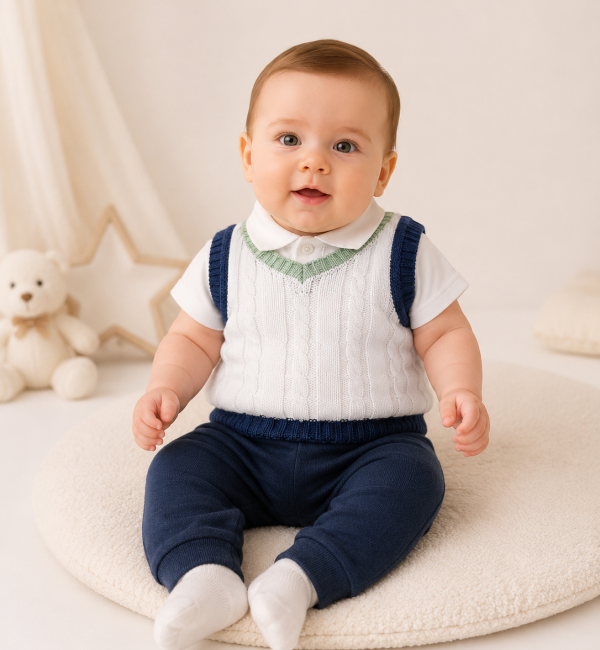 Gilet rombi blue