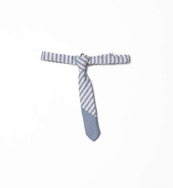 Cravattino a righe bianco e blue