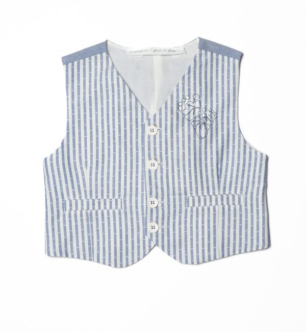 Gilet a righe cielo
